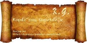 Kopácsy Gusztáv névjegykártya