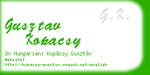 gusztav kopacsy business card