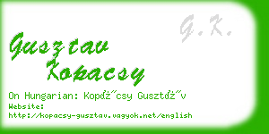 gusztav kopacsy business card